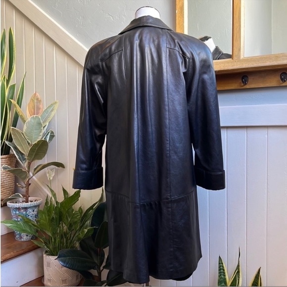 Maxima for Neiman Marcus Lambs Leather Coat in Black - Picture 2 of 16